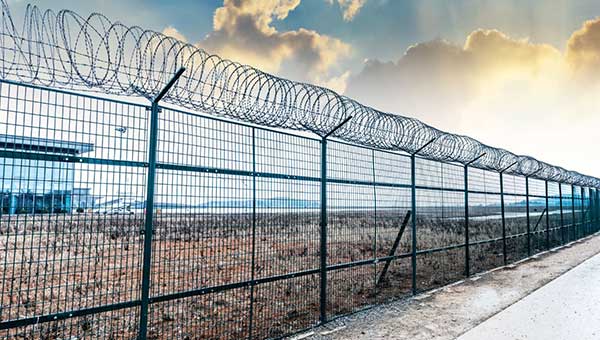 Airport perimeter fence