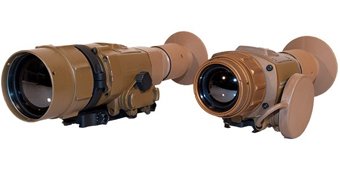 a pair of IWS compact thermal weapon sights
