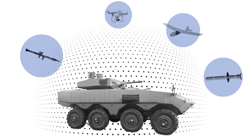 APS illustration military radar system tank
